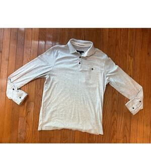 Mark Law Luxury Long Sleeve Mens Collard shirt XL  Grey